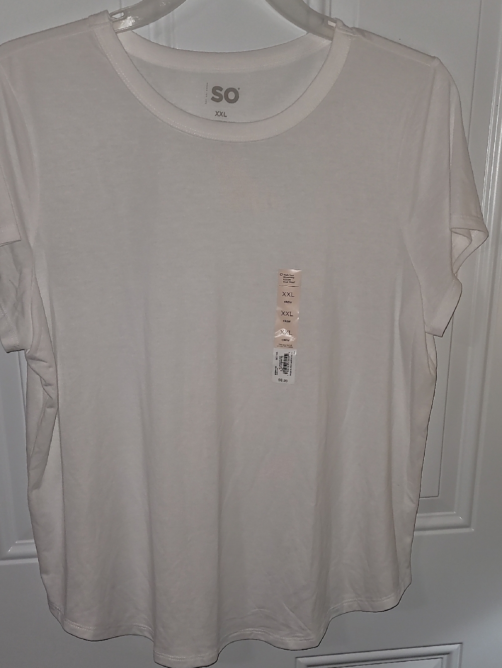 SO White Crew Neck Short Sleeve Tee